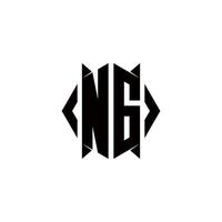 ng logo monograma con proteger forma diseños modelo vector