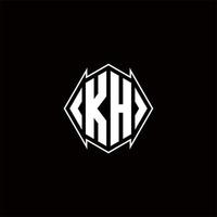 KH Logo monogram with shield shape designs template vector