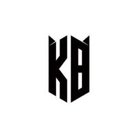 KB Logo monogram with shield shape designs template vector