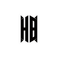 HB Logo monogram with shield shape designs template vector
