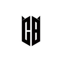 CB Logo monogram with shield shape designs template vector