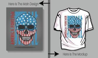 Skull is American Forever vector