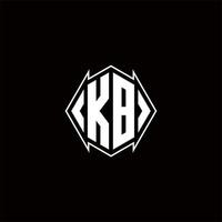 KB Logo monogram with shield shape designs template vector