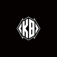 KB Logo monogram with shield shape designs template vector