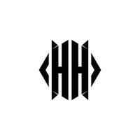 HH Logo monogram with shield shape designs template vector