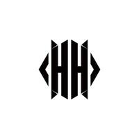 HH Logo monogram with shield shape designs template vector