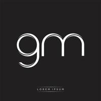 GM Initial Letter Split Lowercase Logo Modern Monogram Template Isolated on Black White vector