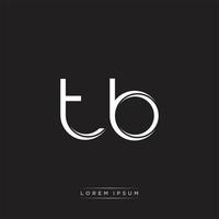 TB Initial Letter Split Lowercase Logo Modern Monogram Template Isolated on Black White vector