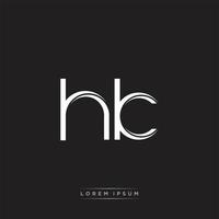 HK Initial Letter Split Lowercase Logo Modern Monogram Template Isolated on Black White vector