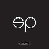 SP Initial Letter Split Lowercase Logo Modern Monogram Template Isolated on Black White vector