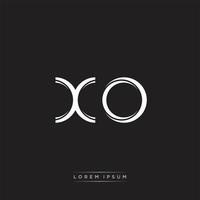 XO Initial Letter Split Lowercase Logo Modern Monogram Template Isolated on Black White vector