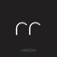 RR Initial Letter Split Lowercase Logo Modern Monogram Template Isolated on Black White vector
