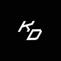 KD logo monogram with up to down style modern design template vector