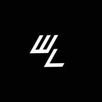 wl logo monograma con arriba a abajo estilo moderno diseño modelo vector