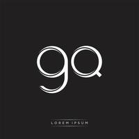 GQ Initial Letter Split Lowercase Logo Modern Monogram Template Isolated on Black White vector