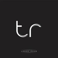 TR Initial Letter Split Lowercase Logo Modern Monogram Template Isolated on Black White vector