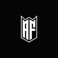 af logo monograma con proteger forma diseños modelo vector