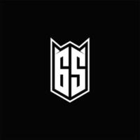GS Logo monogram with shield shape designs template vector