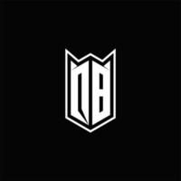 QB Logo monogram with shield shape designs template vector