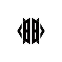 BB Logo monogram with shield shape designs template vector