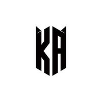 KA Logo monogram with shield shape designs template vector