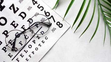 Ophthalmologist accessories glasses with a test target for vision correction video