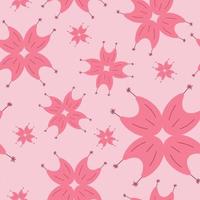 Delicate seamless pattern with pink flowers on a light background vector