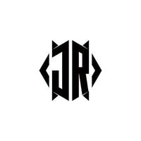 JR Logo monogram with shield shape designs template vector