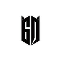 GQ Logo monogram with shield shape designs template vector