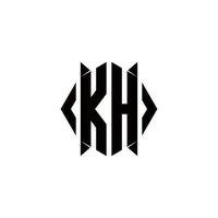 KH Logo monogram with shield shape designs template vector