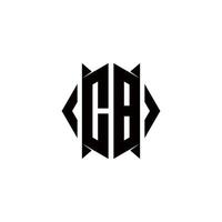 CB Logo monogram with shield shape designs template vector