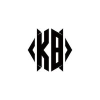 KB Logo monogram with shield shape designs template vector