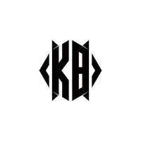 KB Logo monogram with shield shape designs template vector