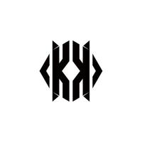 KK Logo monogram with shield shape designs template vector