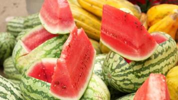 Slice of water melon display for sale . video