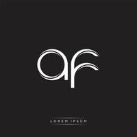 AF Initial Letter Split Lowercase Logo Modern Monogram Template Isolated on Black White vector