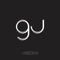 GJ Initial Letter Split Lowercase Logo Modern Monogram Template Isolated on Black White vector