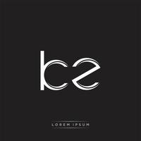 KZ Initial Letter Split Lowercase Logo Modern Monogram Template Isolated on Black White vector