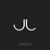 JL Initial Letter Split Lowercase Logo Modern Monogram Template Isolated on Black White vector