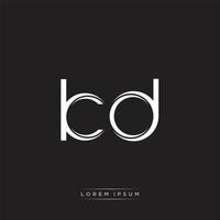 KD Initial Letter Split Lowercase Logo Modern Monogram Template Isolated on Black White vector