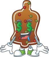 Gingerbread bell Cartoon character vector