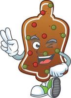 Gingerbread bell Cartoon character vector