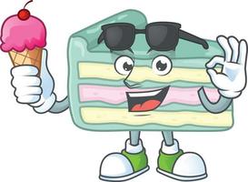 Vanilla slice cake Cartoon character vector