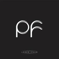 PF Initial Letter Split Lowercase Logo Modern Monogram Template Isolated on Black White vector