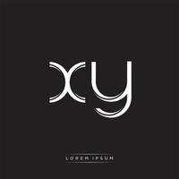 XY Initial Letter Split Lowercase Logo Modern Monogram Template Isolated on Black White vector