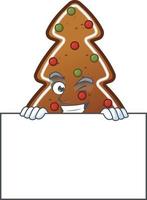 Gingerbread tree Cartoon character vector