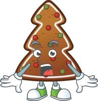 Gingerbread tree Cartoon character vector