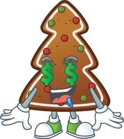 Gingerbread tree Cartoon character vector