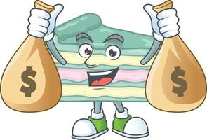 Vanilla slice cake Cartoon character vector