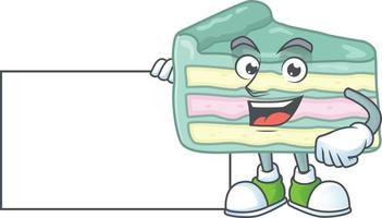 Vanilla slice cake Cartoon character vector